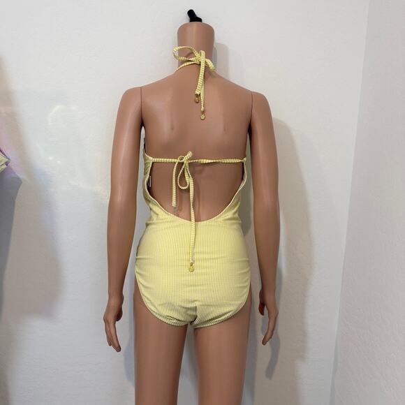 Jessica Simpson Scalloped Halter One-Piece Swimsuit - Picture 11 of 11